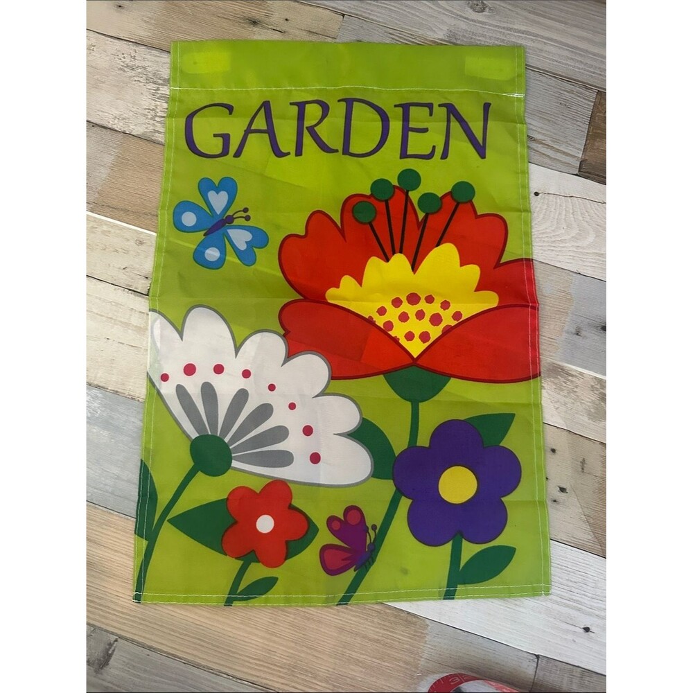 Garden Floral Decorative Flag - Bright Lime Green